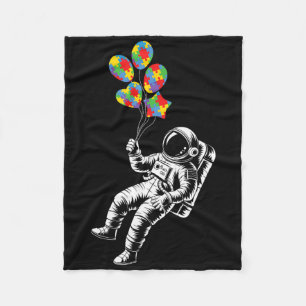 Astronaut Bylloon Autism Awareness Space Autistisc Fleece Deken