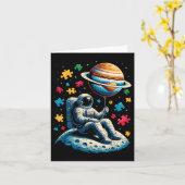 Astronaut Bylloon Autism Awareness Space Kaart (Gele Bloem)