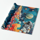 Astronaut Cadeaupapier (Uitgerold)