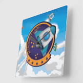Astronaut Cadet Badge Vierkante Klok (Hoek)