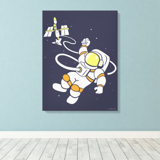 Astronaut Canvas Afdruk (Insitu (Houten vloer))