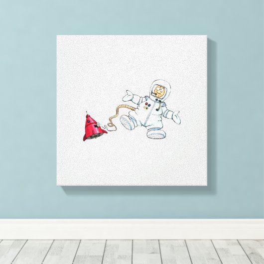 astronaut canvas afdruk (Insitu (Houten vloer))