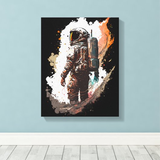 astronaut canvas afdruk (Insitu (Houten vloer))