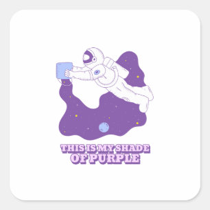 Astronaut Cartoon Cute Ruimte Poster Decoratie Vierkante Sticker