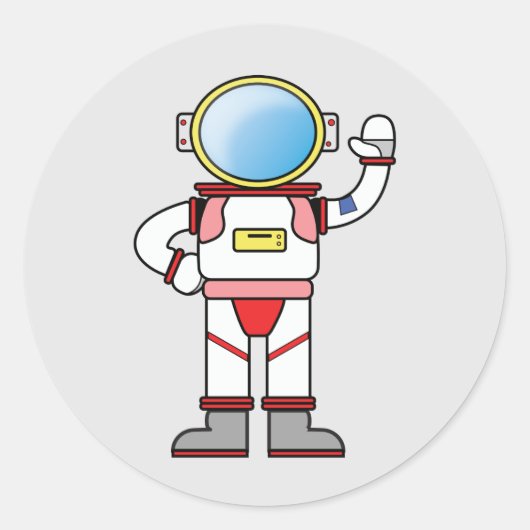 Astronaut Cartoon Sticker (Voorkant)