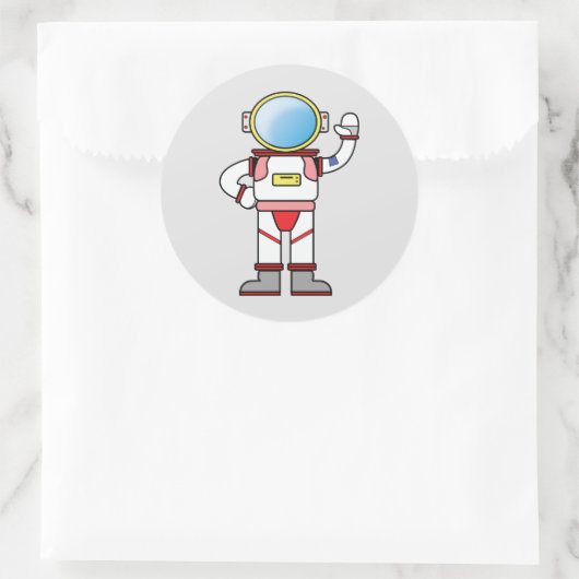 Astronaut Cartoon Sticker (Tas)