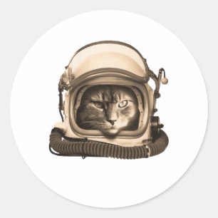 Astronaut Cat Astronomy Spaceman Kitty Space Ronde Sticker