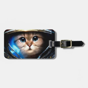 Astronaut Cat Bagagelabel