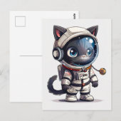Astronaut Cat Briefkaart (Voorkant / Achterkant)
