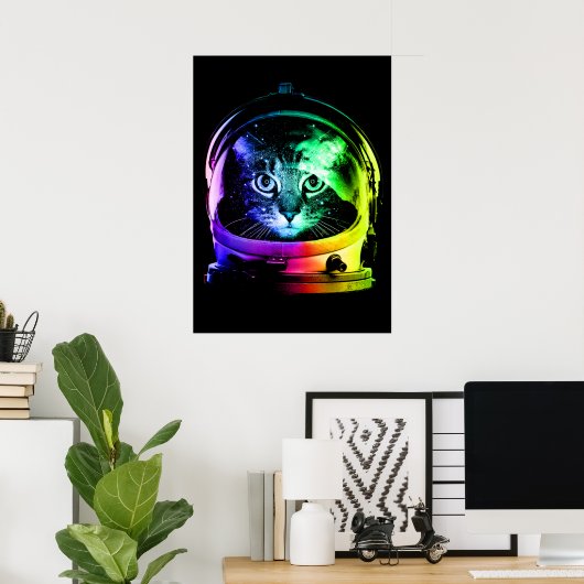 Astronaut Cat Classic Cat Lover Poster (Thuiskantoor)