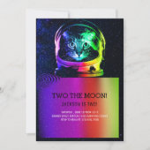 Astronaut Cat Colorful Birthday Uitnodiging (Voorkant)