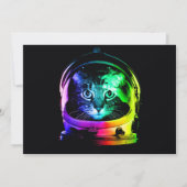 Astronaut Cat Colorful Birthday Uitnodiging (Achterkant)