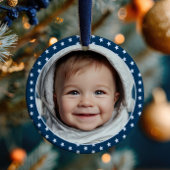 Astronaut Cat Funny Outer Space Baby Name& Photo Keramisch Ornament