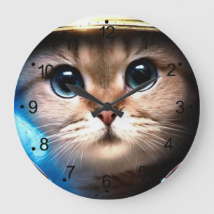 Astronaut Cat Grote Klok