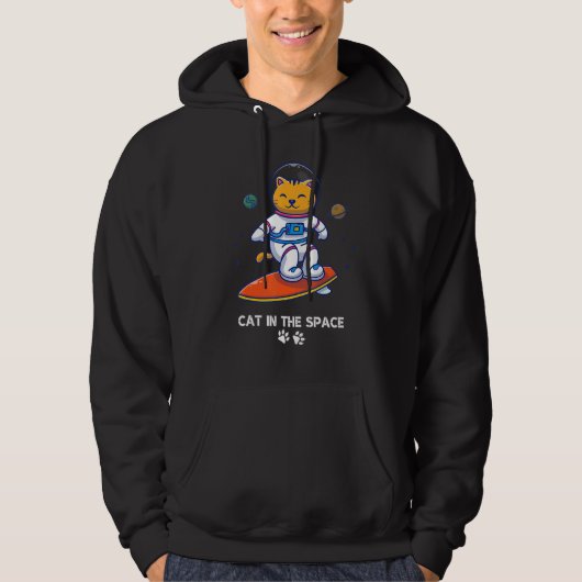 Astronaut Cat In Space Animal Face Galaxy Feline C Hoodie (Voorkant)