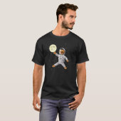 Astronaut Cat in Space Playing With the Moon T-shirt (Voorkant volledig)