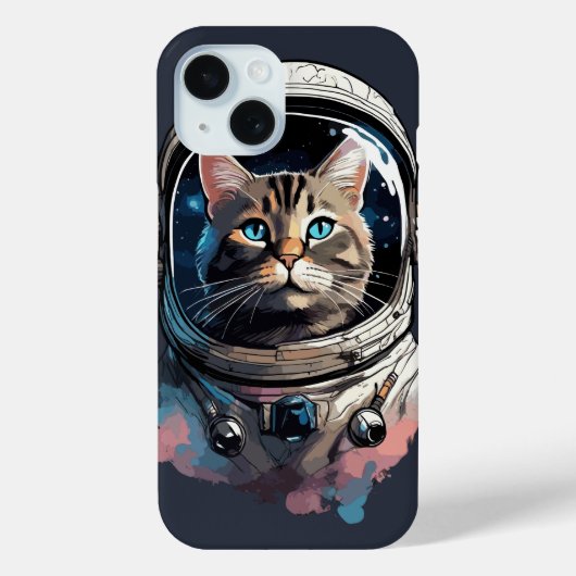 Astronaut Cat in Space Waterverf Kunst Case-Mate iPhone Case (Achterkant)