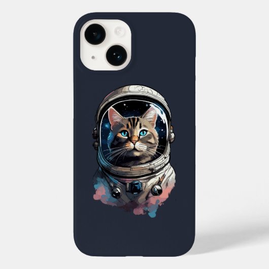 Astronaut Cat in Space Waterverf Kunst Case-Mate iPhone Case (Achterkant)