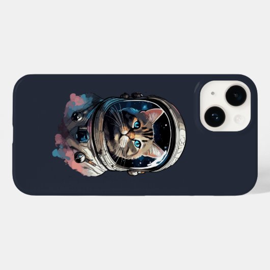 Astronaut Cat in Space Waterverf Kunst Case-Mate iPhone Case (Achterkant (horizontaal))