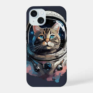 Astronaut Cat in Space Waterverf Kunst iPhone 15 Case