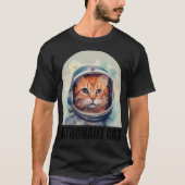 Astronaut Cat Large Logo T-shirt (Voorkant)