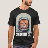 Astronaut Cat Large Logo T-shirt (Voorkant)