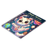 Astronaut Cat Notitieboek naam en titel (Linkerzijde)