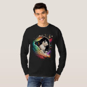 Astronaut Cat or Space Cat on Galaxy Cat 4 T-shirt (Voorkant volledig)