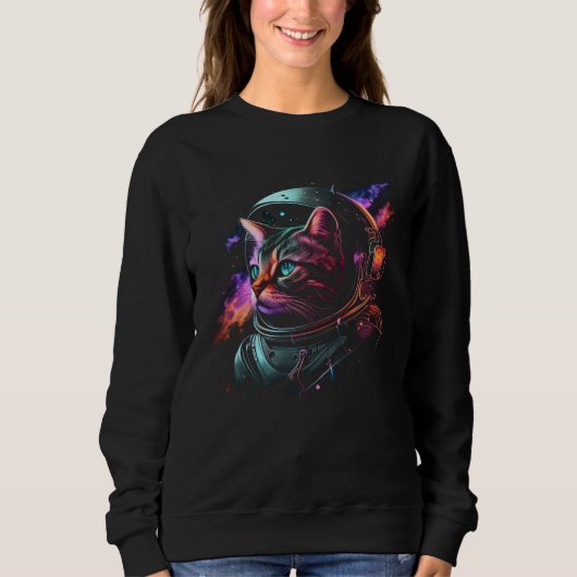 Astronaut Cat or  Space Cat on Galaxy Cat Trui (Voorkant)