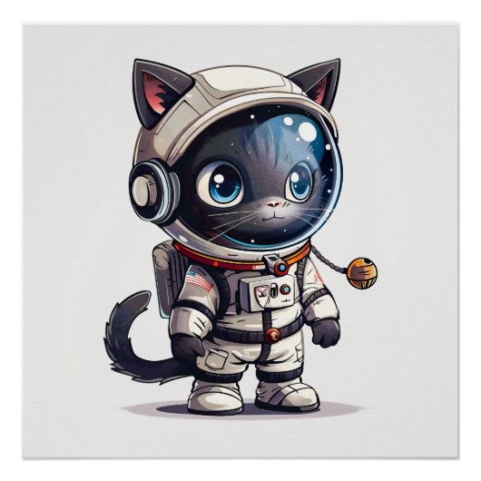 Astronaut Cat Perfect Poster (Voorkant)