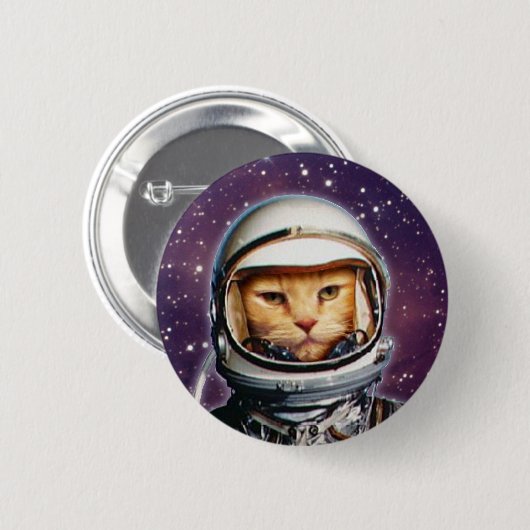 Astronaut Cat Pinback Button (Voorkant /achterkant)