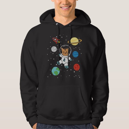 Astronaut Cat Planet Earth Mars Space Hoodie (Voorkant)