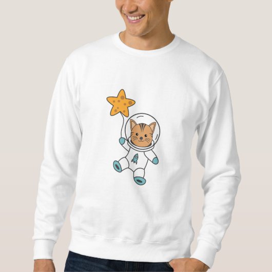 Astronaut Cat Planet Moon Star Space Trui (Voorkant)