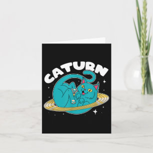 Astronaut Cat Planet Saturn Caturn Astronomy Lover Kaart