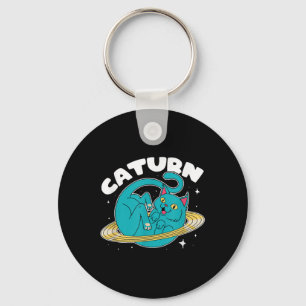Astronaut Cat Planet Saturn Caturn Astronomy Lover Sleutelhanger