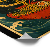 Astronaut Cat Ramen Japanese Graphic Tees Men Wome Poster (Hoek)