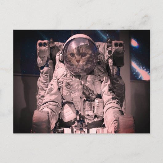 ASTRONAUT CAT-RUIMTEVAART BRIEFKAART (Voorkant)
