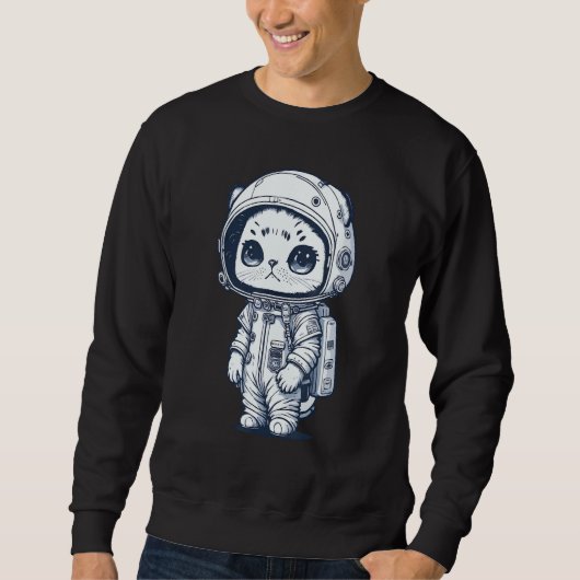 Astronaut Cat Space Cat Kitten Trui (Voorkant)