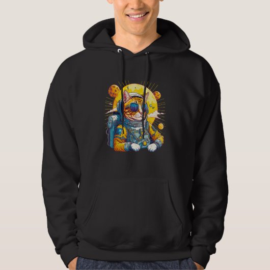 Astronaut Cat Space Cat Spaceman Hoodie (Voorkant)
