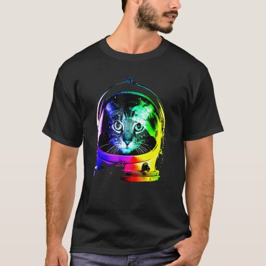 Astronaut Cat Space Cat voor mannen Kinder T-shirt (Voorkant)