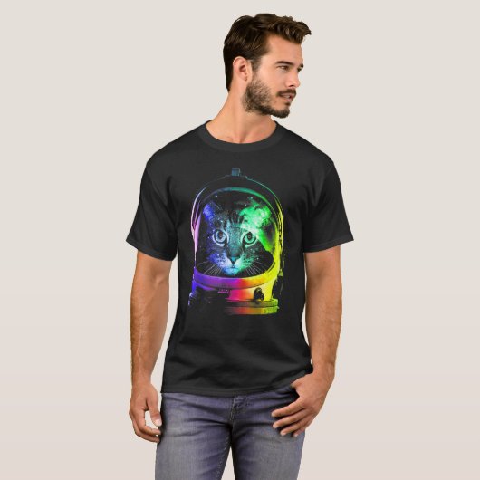 Astronaut Cat Space Cat voor mannen Kinder T-shirt (Voorkant volledig)