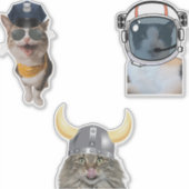 Astronaut Cat Sticker (Voorkant)