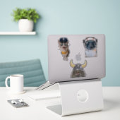 Astronaut Cat Sticker (Laptop op bureau)