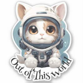 Astronaut Cat Sticker - "Uit deze wereld"