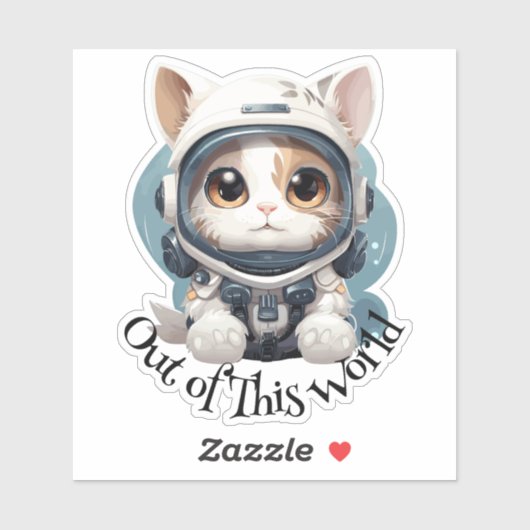 Astronaut Cat Sticker - "Uit deze wereld" (Vel)