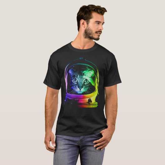 Astronaut cat t-shirt (Voorkant volledig)