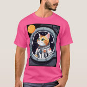 Astronaut Cat Ufo T-shirt (Voorkant)