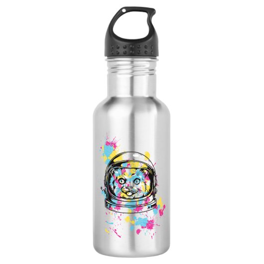 Astronaut Cat Waterfles (Voorkant)