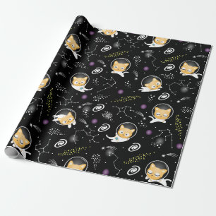 Astronaut Cat Wrapping Paper - Schattigee katten i Cadeaupapier