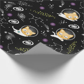 Astronaut Cat Wrapping Paper - Schattigee katten i Cadeaupapier (Hoek)